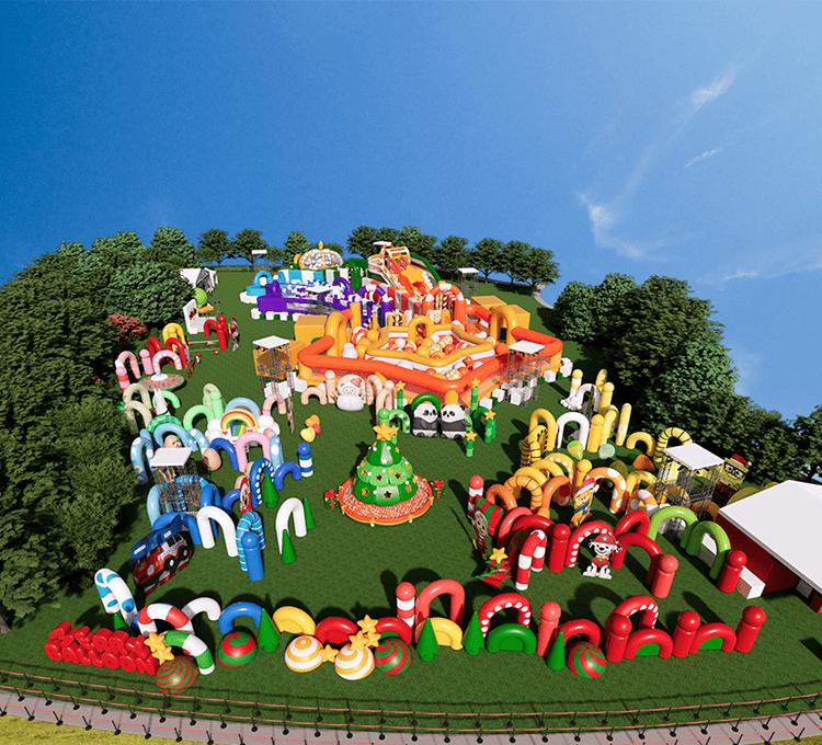 Colorful inflatable park