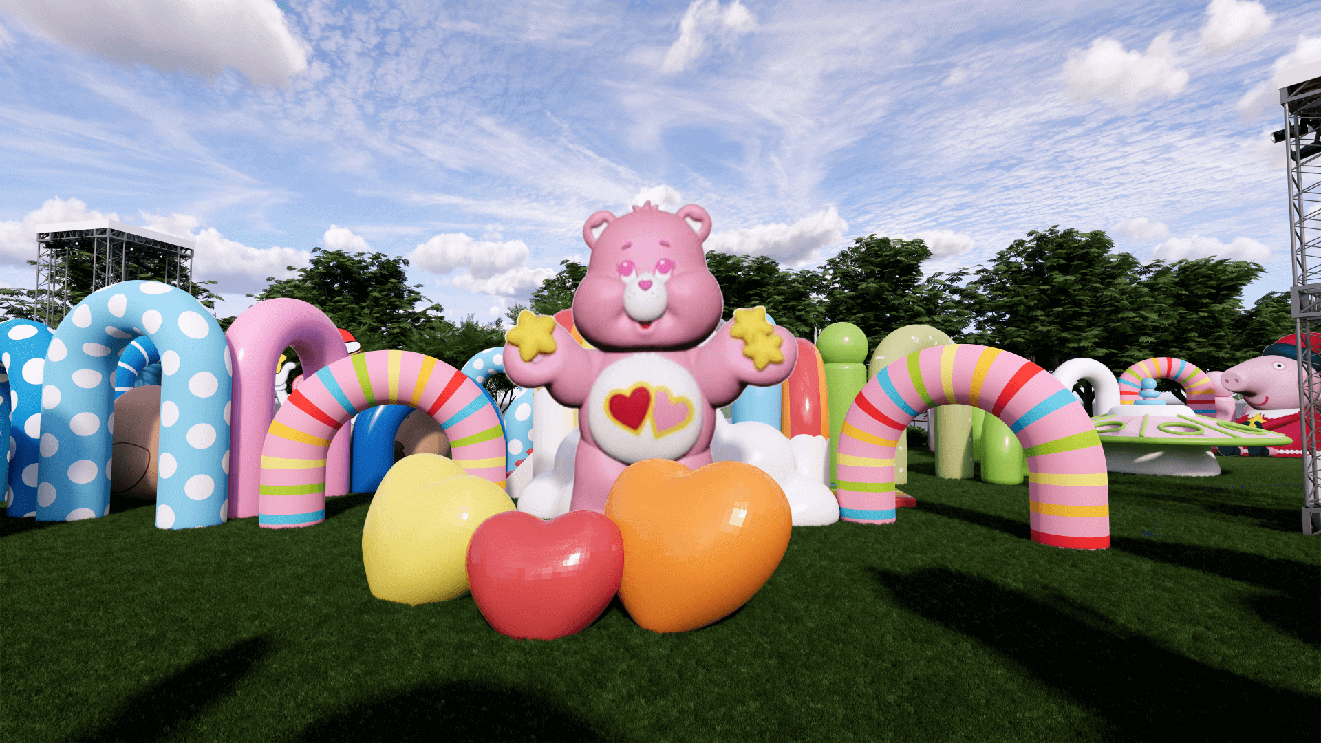 Colorful inflatable park