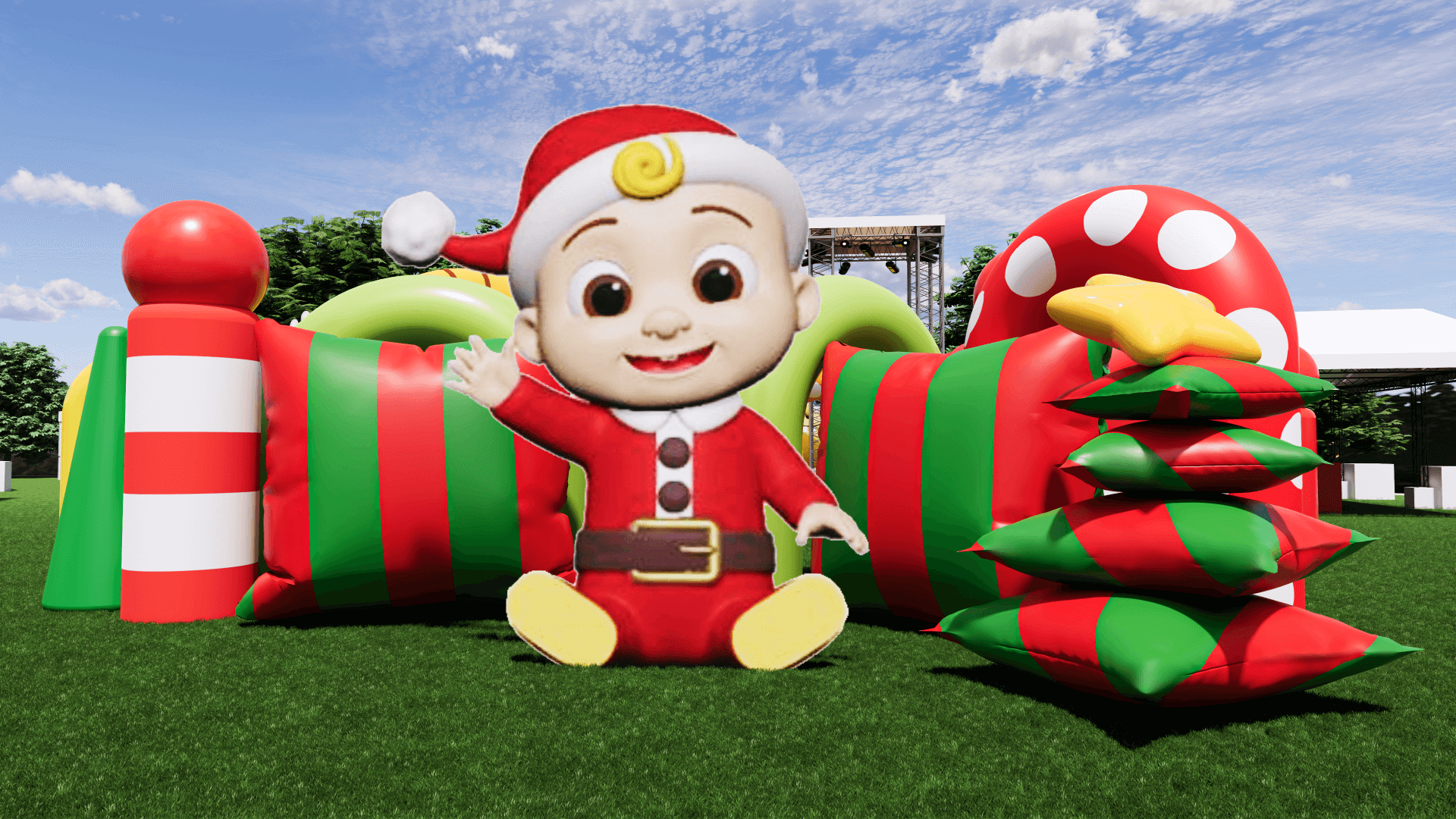 Colorful inflatable park