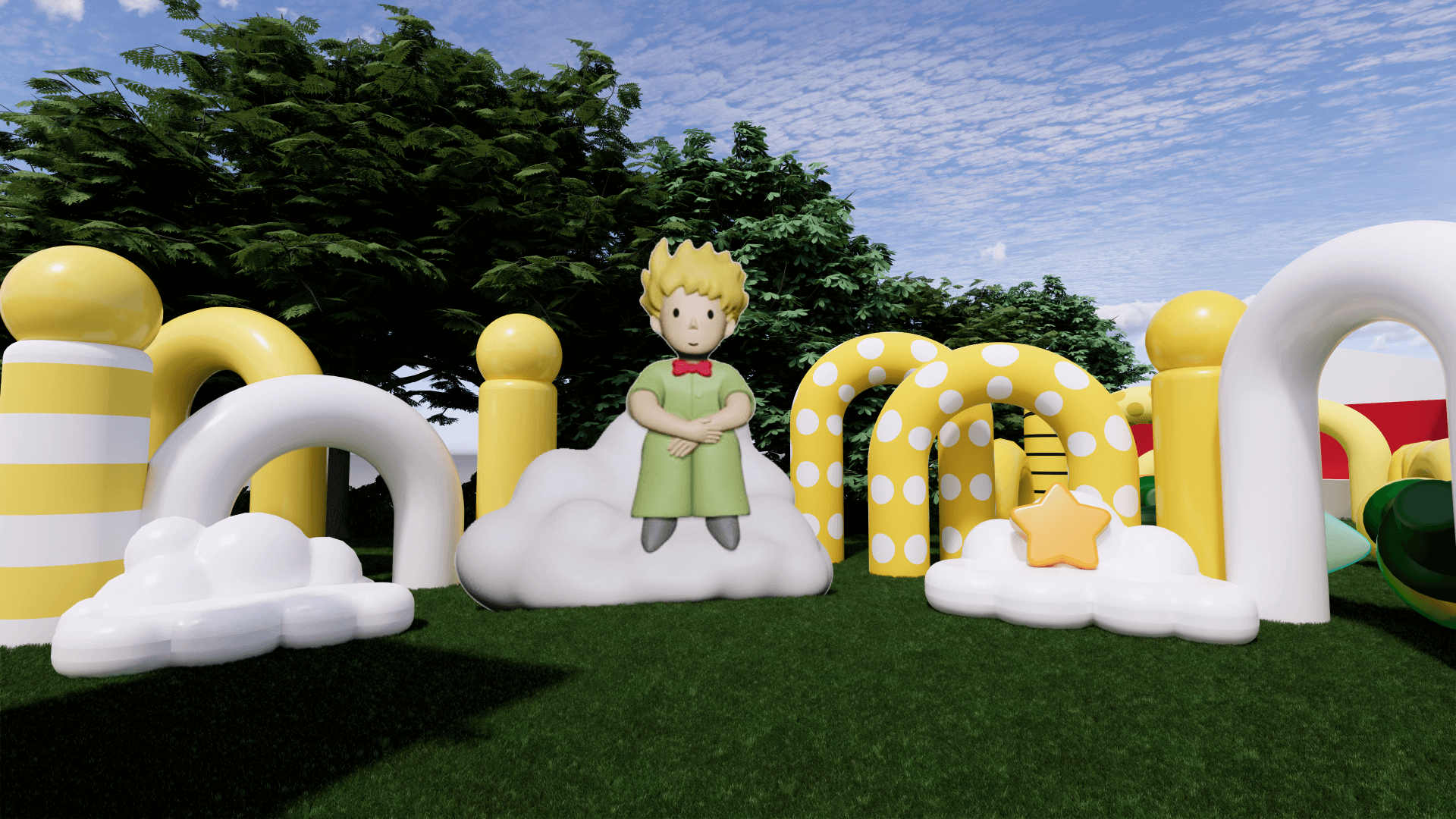 Colorful inflatable park