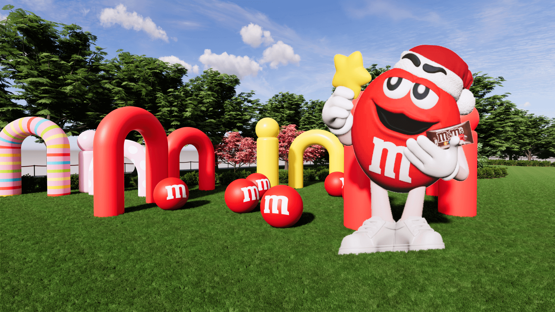 Colorful inflatable park