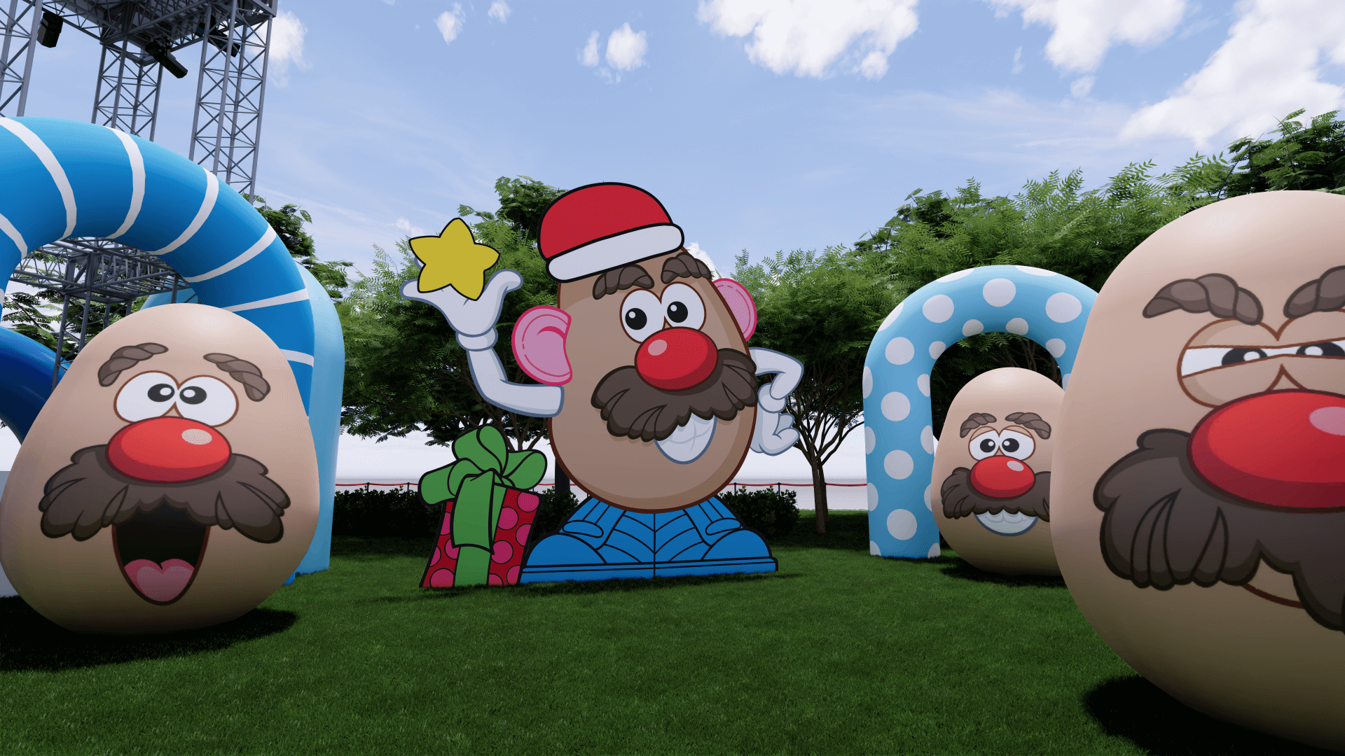 Colorful inflatable park